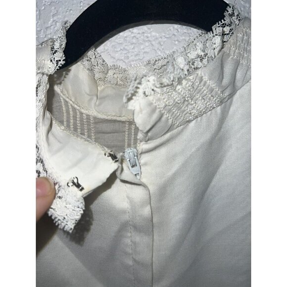 VINTAGE Wedding Dress Prairie Size Small Antique Lace Bridal Ladies Q - Picture 14 of 15